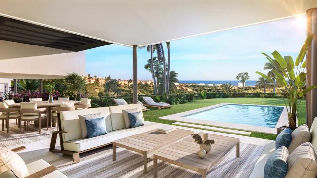 Imagen 2 de Contemporary Semi-Detached Villas in Santa Clara, Marbella with Swimming Pools and Golf Views