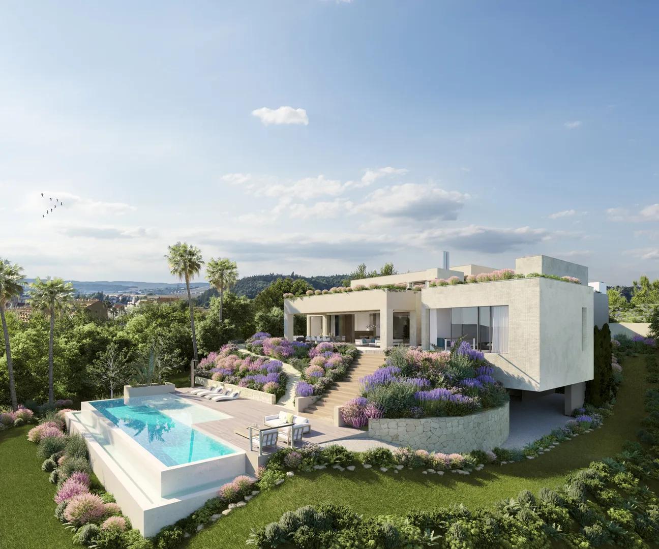Contemporary villa with sea and golf views