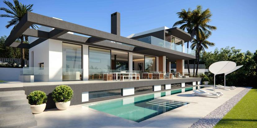 Modern villa with sea views in the Golden Mile